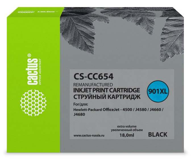 Картридж струйный Cactus CS-CC654 №901 черный (18мл)