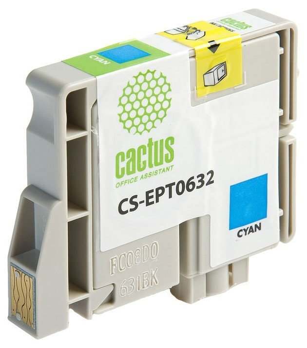 Картридж струйный Cactus CS-EPT0632 голубой (10мл)