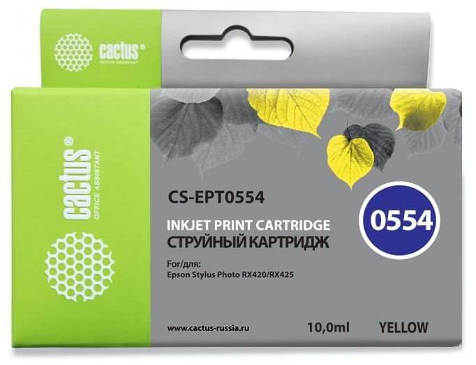 Картридж струйный Cactus CS-EPT0554 желтый (16мл)