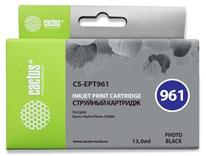 Картридж струйный Cactus CS-EPT961 фото черный (13мл)