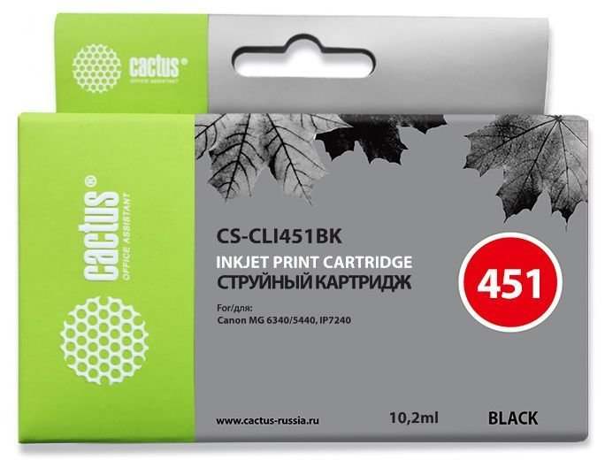Картридж струйный Cactus CS-CLI451BK черный (10.2мл)