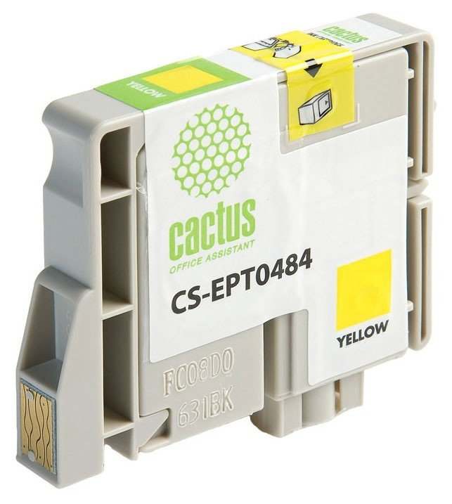 Картридж струйный Cactus CS-EPT0484 желтый (14.4мл)