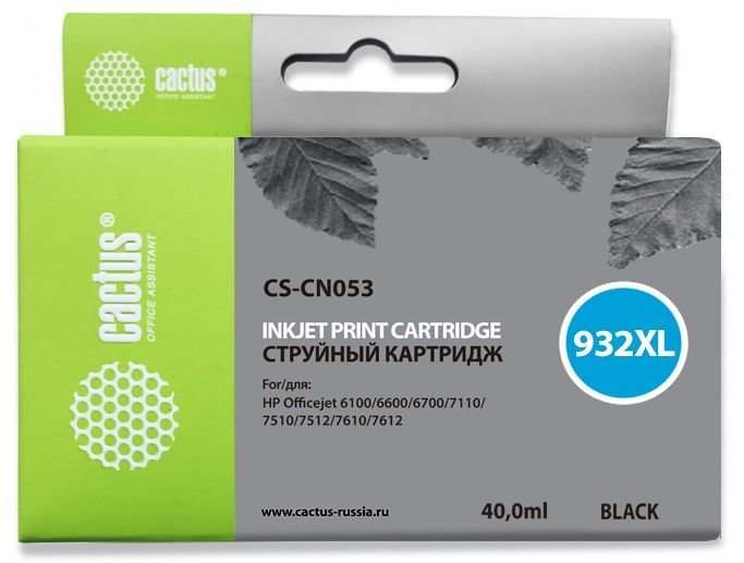 Картридж струйный Cactus CS-CN053 №932 черный (40мл)