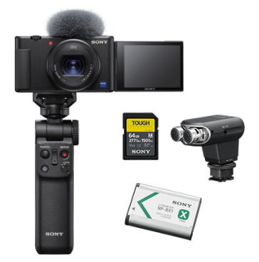 Камера для ведения видеоблога Sony ZV-1 + штатив + карта памяти + микрофон