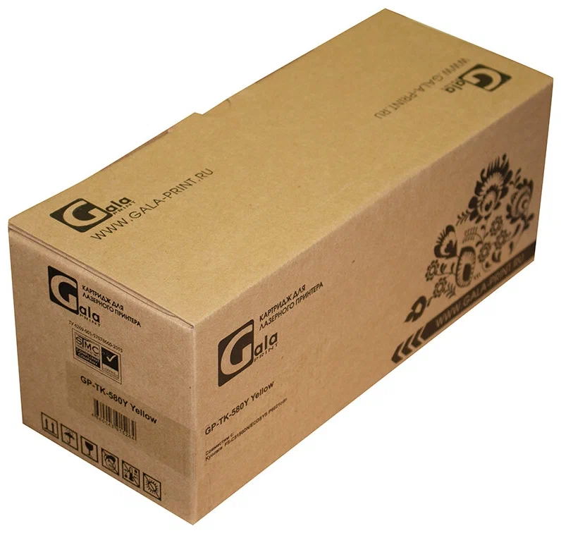 Тонер-туба GP-TK-580Y для принтеров Kyocera FS-C5150DN/FS-C5150/ECOSYS P6021cdn/P6021 с бункером отработанного тонера Yellow 2800 копий GalaPrint