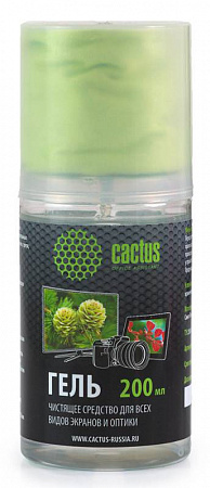 Чистящий набор (салфетки + гель) Cactus CS-S3004 для экранов и оптики 1шт 20x23см 200мл