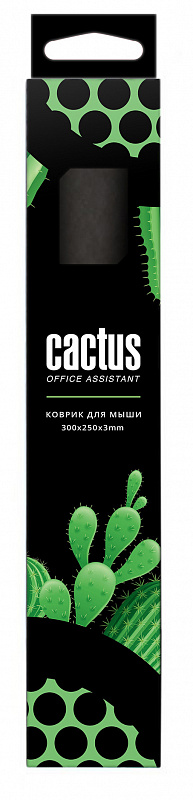 Коврик для мыши Cactus Black черный 300x250x3мм