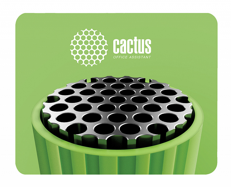 Коврик для мыши Cactus Green Logo зеленый 250x200x3мм