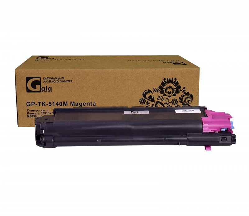 Тонер-туба GP-TK-5140M для принтеров Kyocera ECOSYS M6030/M6530/P6130/M6030cdn/M6530cdn/P6130cdn с бункером отработанного тонера Magenta 7000 копий GalaPrint